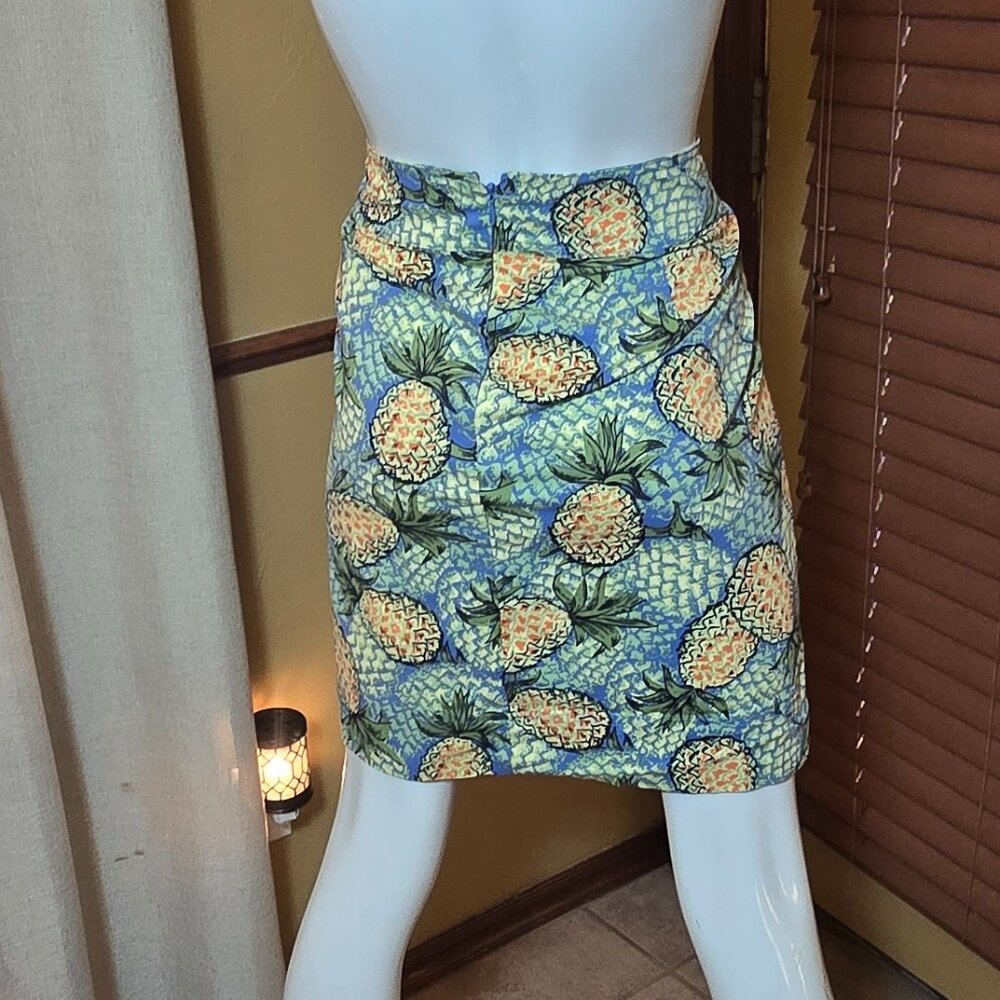 Pineapple Mini Skirt Summer Cruise TALBOTS sz8 - Picture 5 of 8